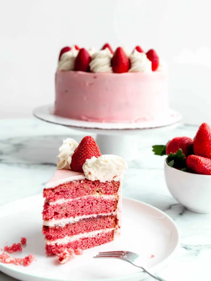 Strawberry Cake with Cream Cheese Frosting