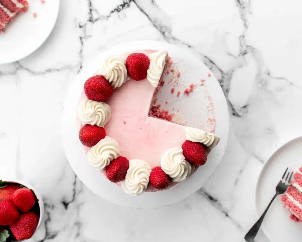 Strawberry Cake with Cream Cheese Frosting