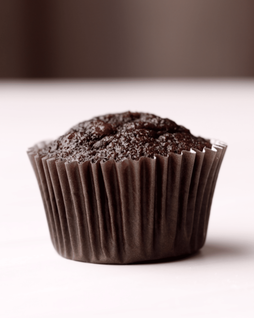 Chocolate cupcake ready to be decorated.