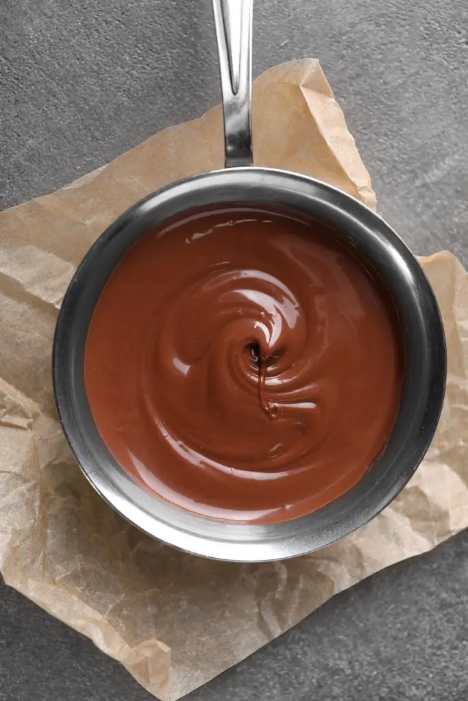 bowl of melted, tempered chocolate
