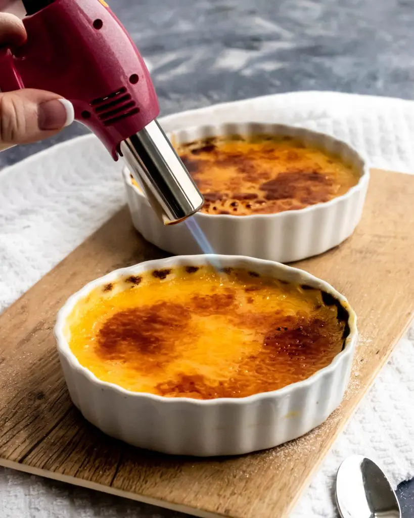 Creme Brulee being blowtorched