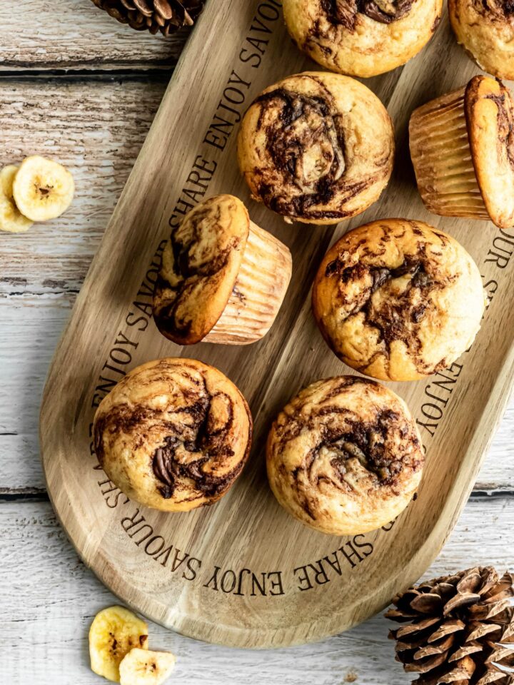 Nutella Stuffed Banana Muffins