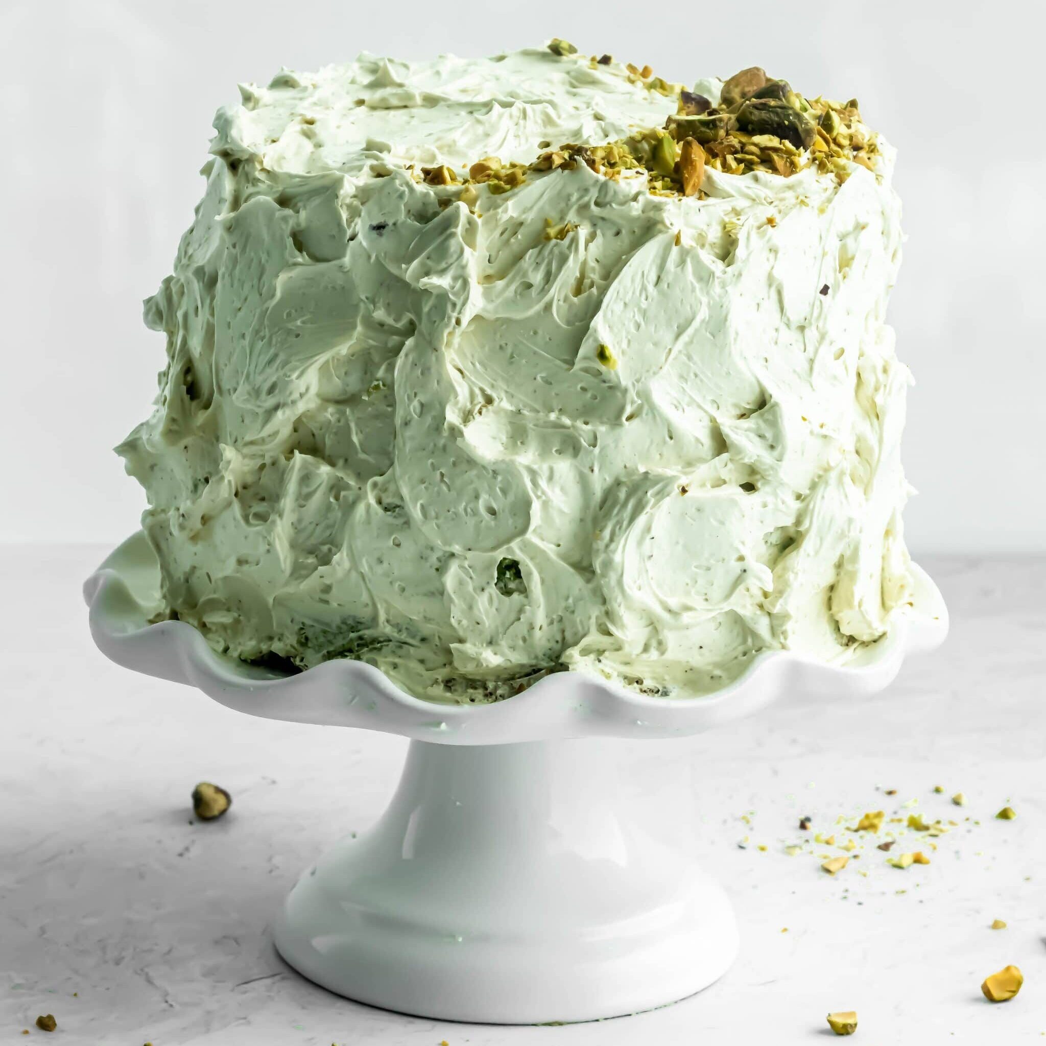 pistachio cake with pistachio frosting