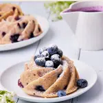 mini blueberry bundt cakes with blueberry glaze