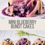 mini blueberry bundt cakes with blueberry glaze