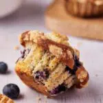 blueberry crumble muffin with cream cheese filling