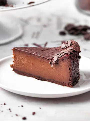 slice of chocolate flan - baked custard tart