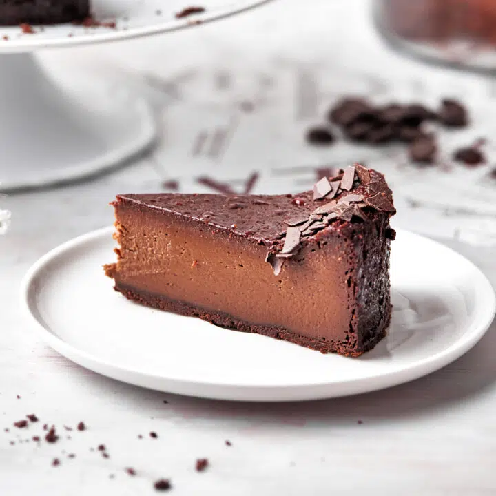 slice of chocolate flan - baked custard tart