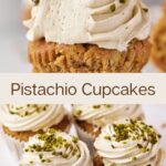 pistachio cupcakes with pistachio italian meringue buttercream