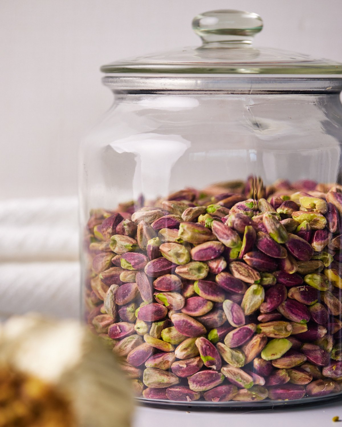 large jar of pistachios