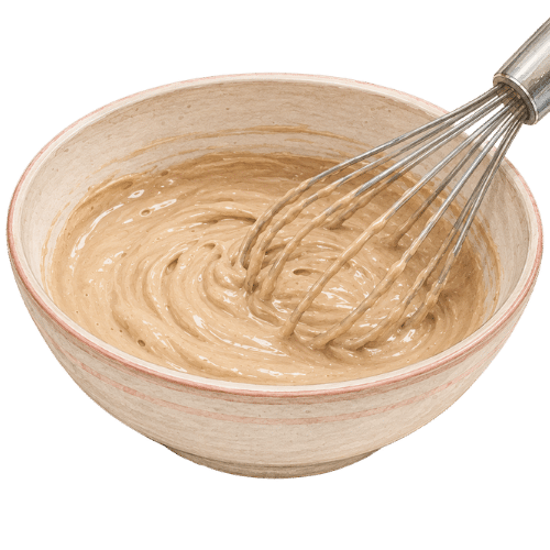 Bowl of espresso buttercream that is too soft and soupy.