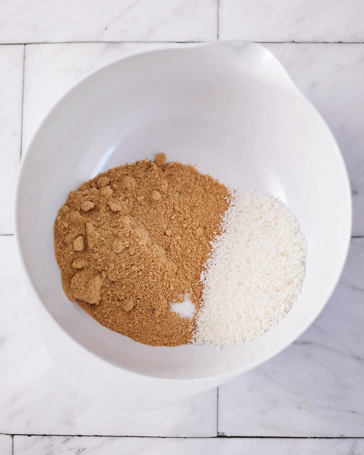 graham cracker crumbs and coconut for chocolate balls (scottish truffles).