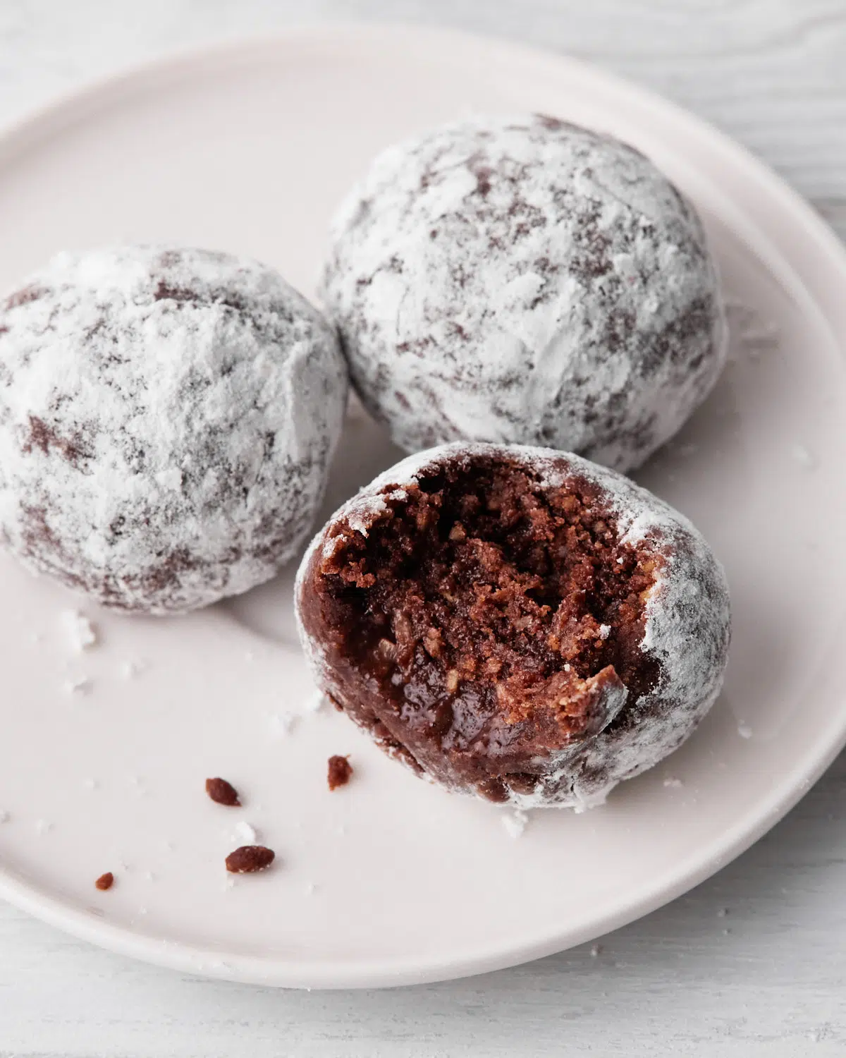 Close up of chocolate balls (scottish truffles).