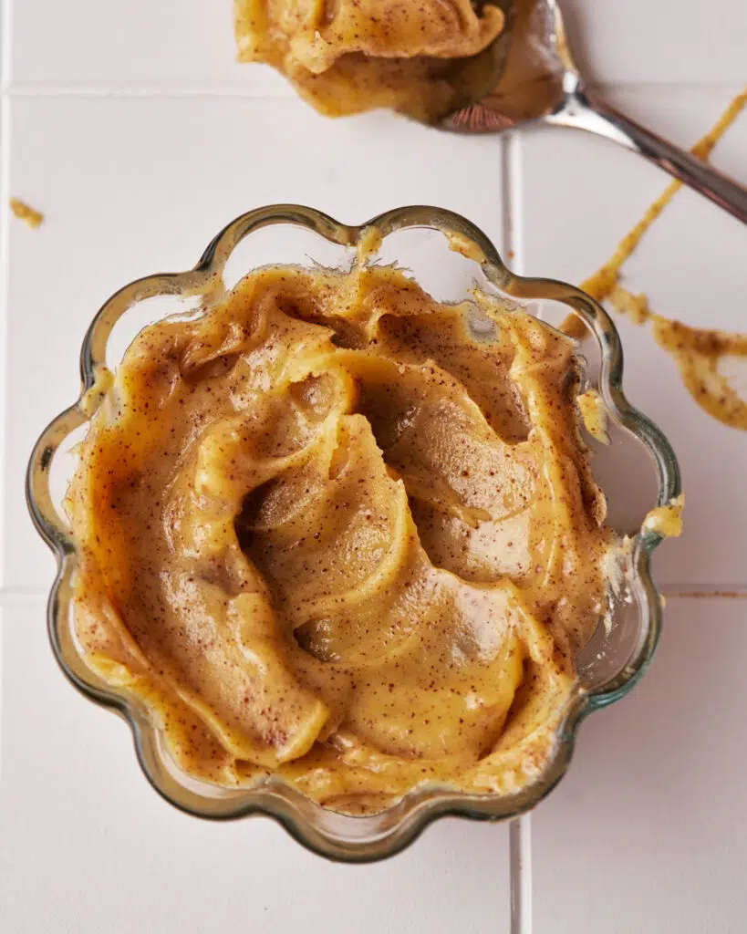 brown butter in a little glass dish.