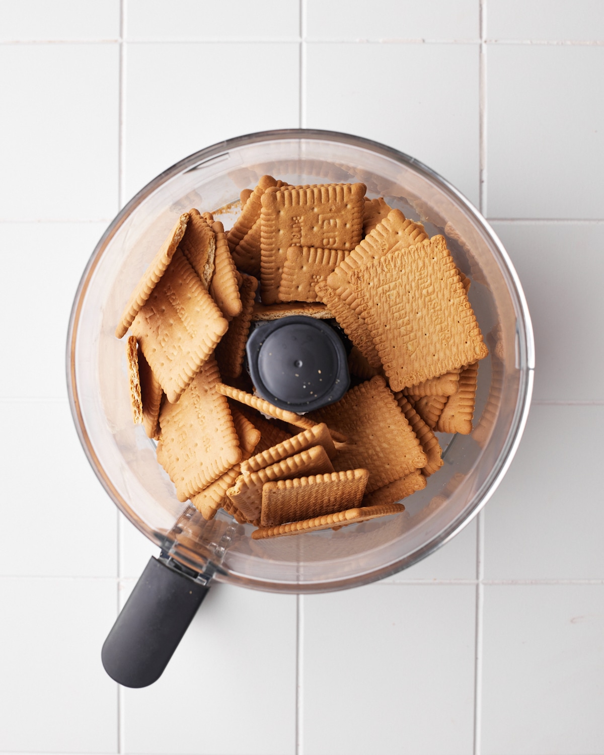 graham crackers in a food processor for cheesecake crust. 