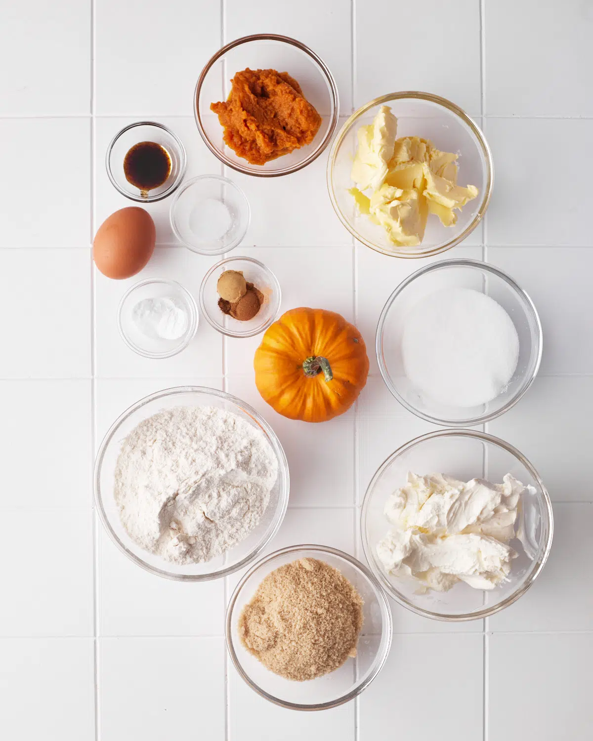 ingredients for pumpkin cheesecake cookies. 