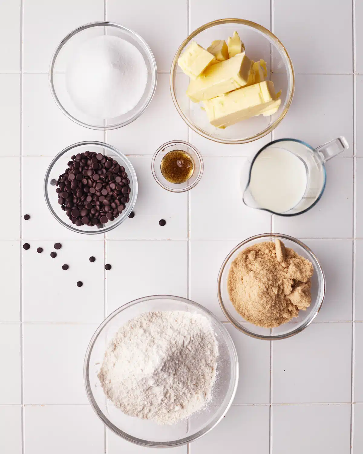 ingredients to make edible cookie dough bites. 