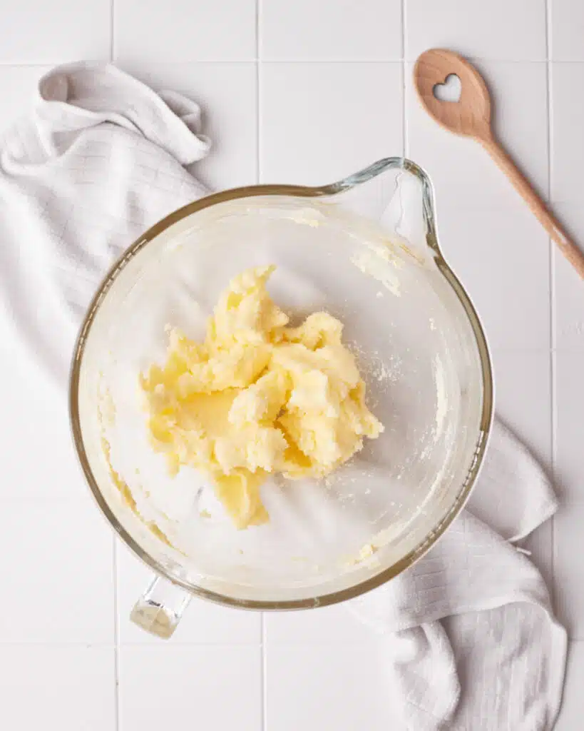 creamed butter and sugar to make mini bundt cakes.