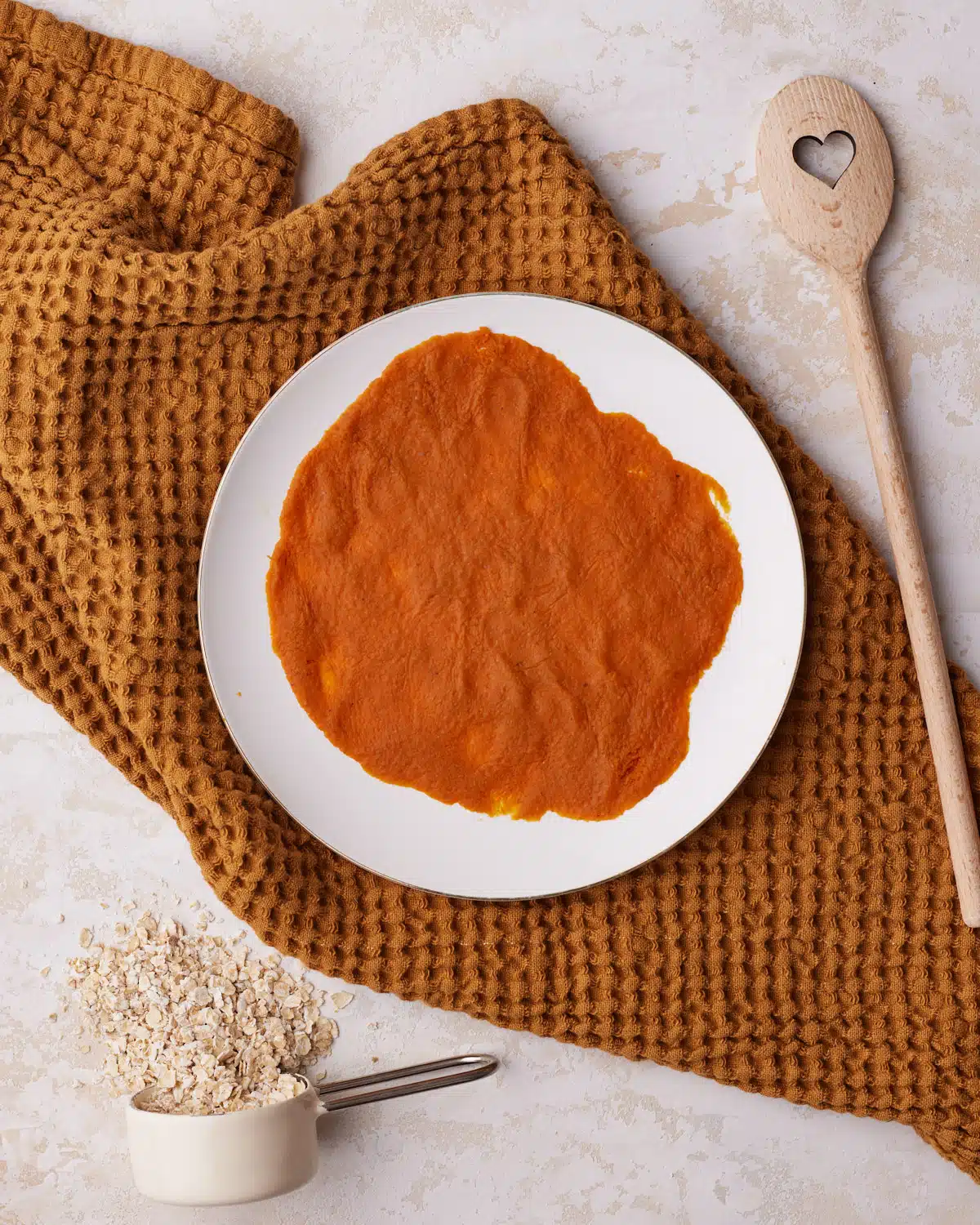 pumpkin puree after blotting to make pumpkin oatmeal cookies. 