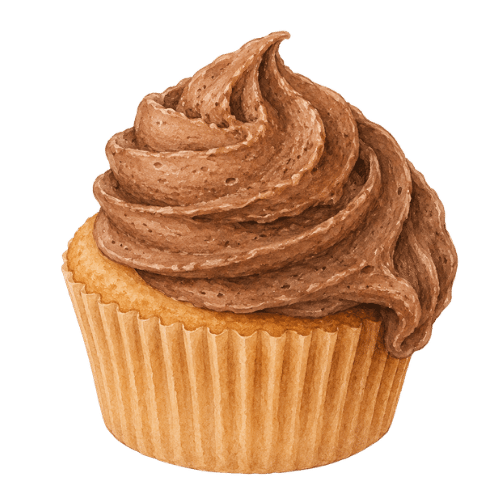 chocolate buttercream frosting piped onto a cupcake but it's not holding its shape.