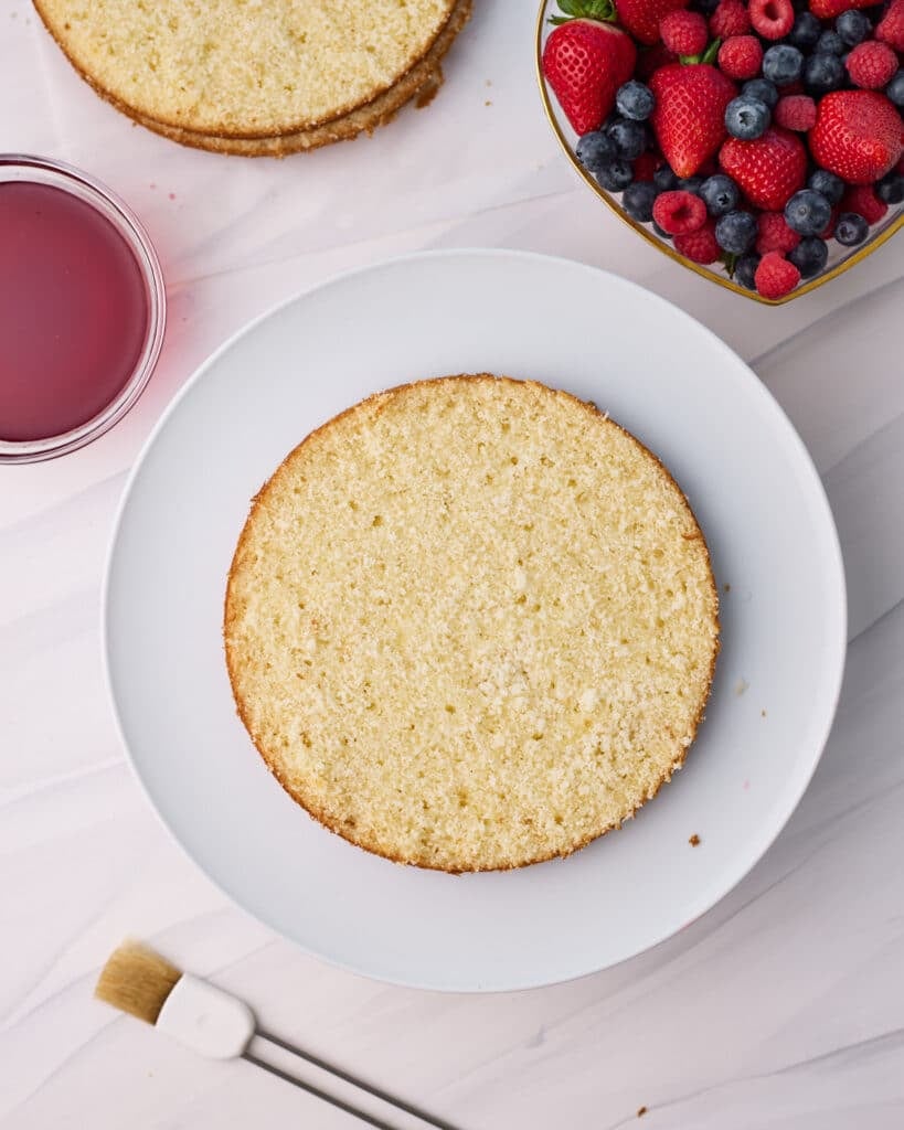 Sponge on a plate with a level top.
