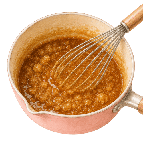 troubleshooting caramel that has crystallised in the pan