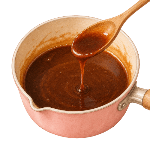 overcooked caramel that is dark and bitter.