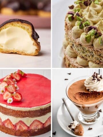collage of french dessert recipes.
