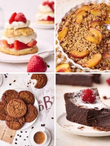 collage of easy dessert recipes that anyone can make.