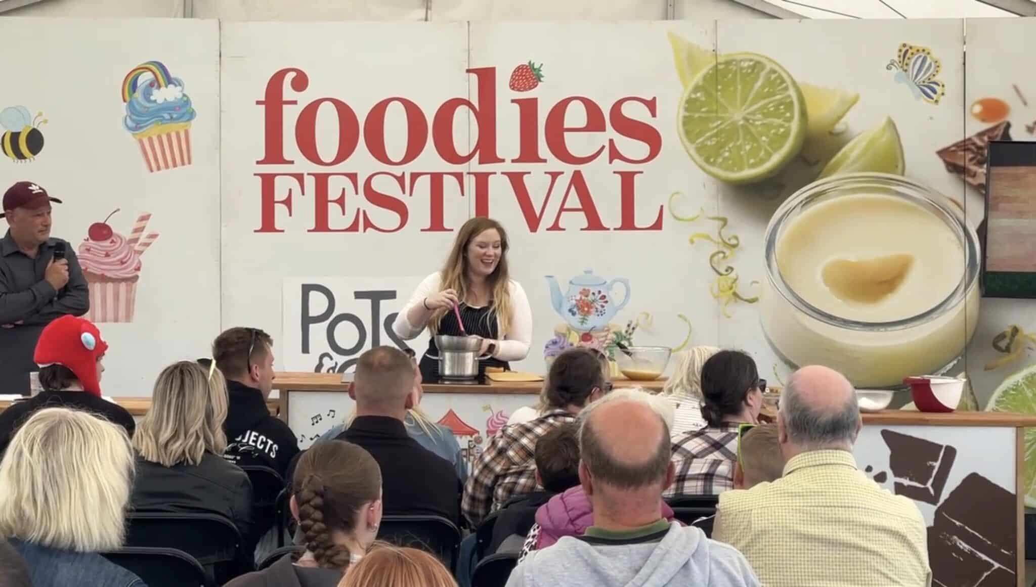Live chef demo from Juliane Grasekamp of Bonni Bakery at the foodies festival in Edinburgh.
