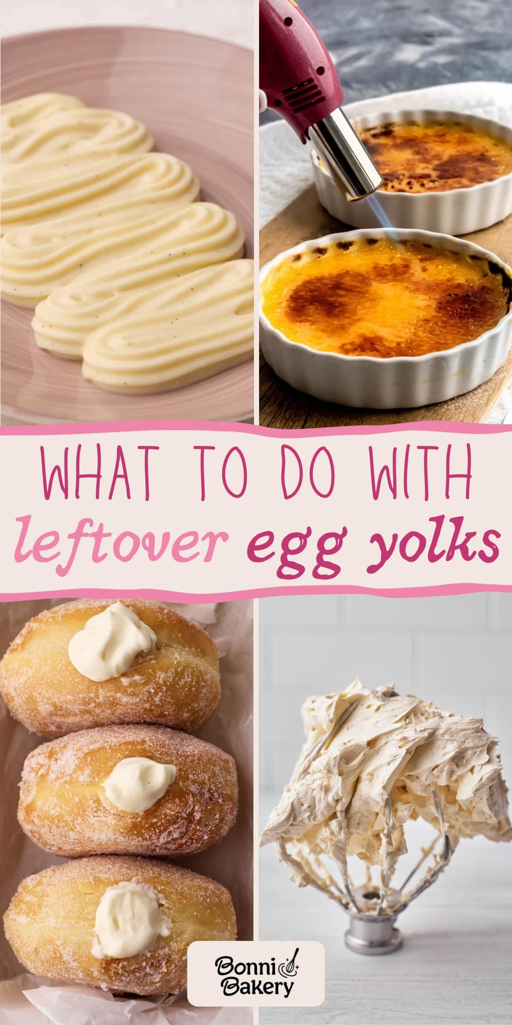 Ways to use leftover egg yolks collage.